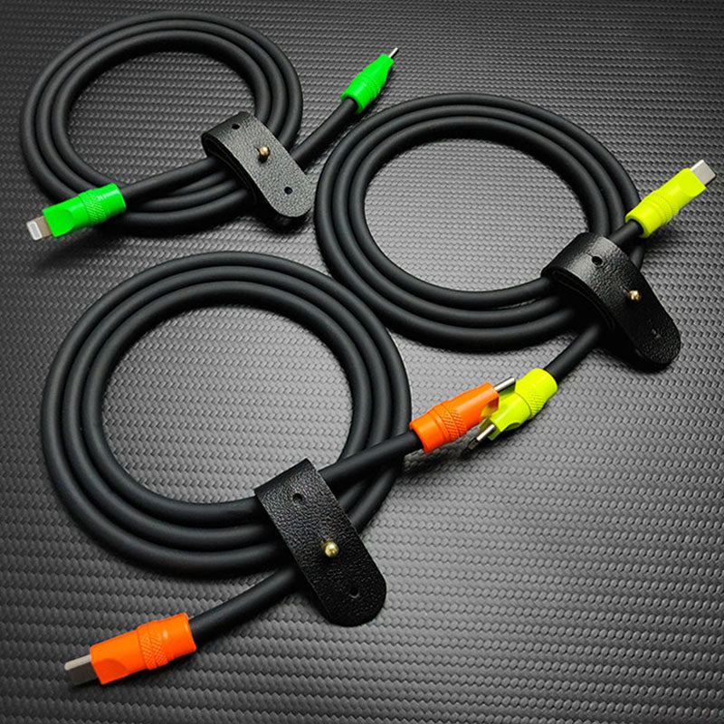 "Black Chubby" 240W Charging Cable With Color Connectors - Image 2