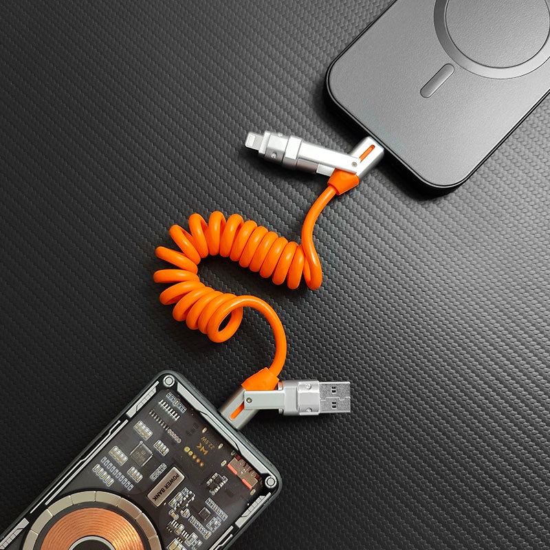 "Full-equipped Chubby" 6-in-1 240W Fast Charging Spring Cable - Image 3