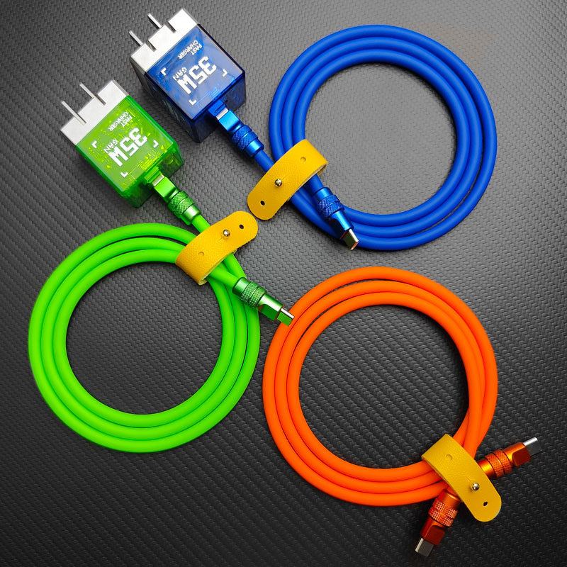 "Anodized" 240W Reflective Shine Charge Cable (C+Lightning) - Image 2