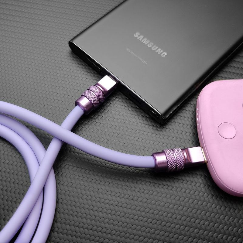"Anodized" 240W Reflective Shine Charge Cable (C+Lightning) - Image 6