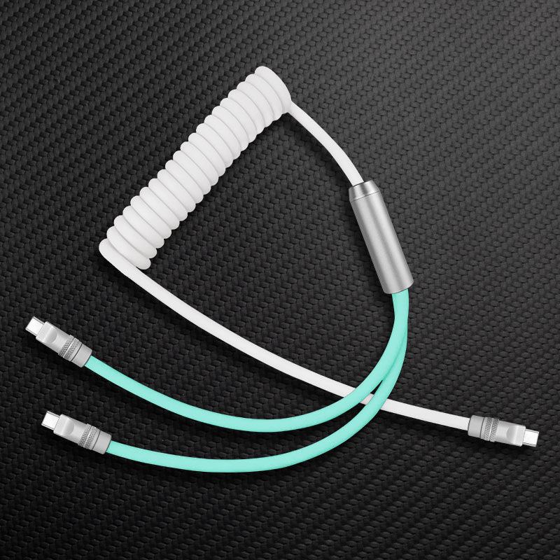 "Chubby Flex" 2 In 1 Spring ColorBlock Fast Charging Cable - Image 10