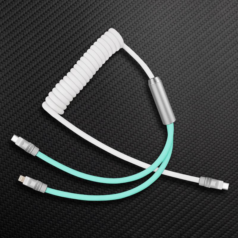 "Chubby Flex" 2 In 1 Spring ColorBlock Fast Charging Cable - Image 11