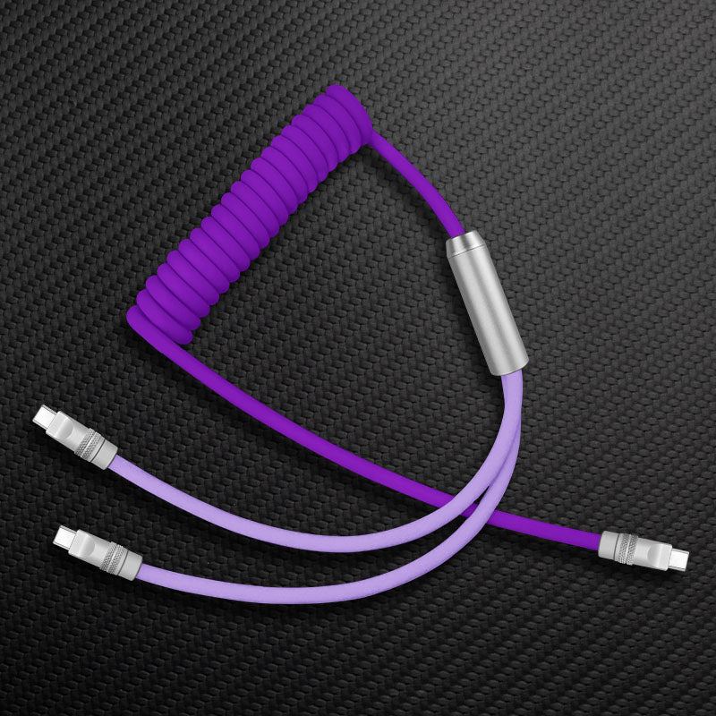 "Chubby Flex" 2 In 1 Spring ColorBlock Fast Charging Cable - Image 12