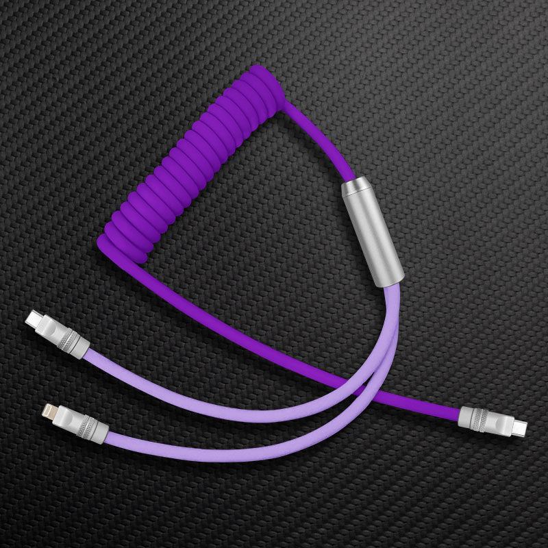 "Chubby Flex" 2 In 1 Spring ColorBlock Fast Charging Cable - Image 13