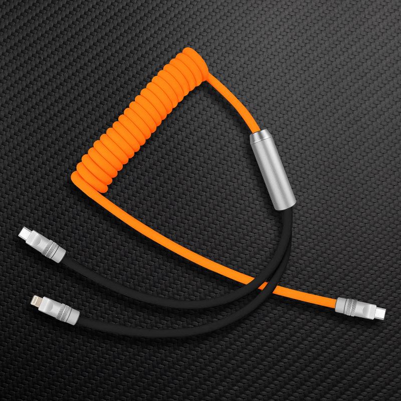 "Chubby Flex" 2 In 1 Spring ColorBlock Fast Charging Cable - Image 15