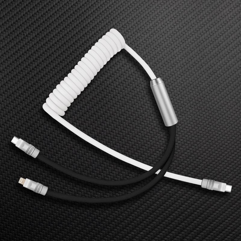 "Chubby Flex" 2 In 1 Spring ColorBlock Fast Charging Cable - Image 17