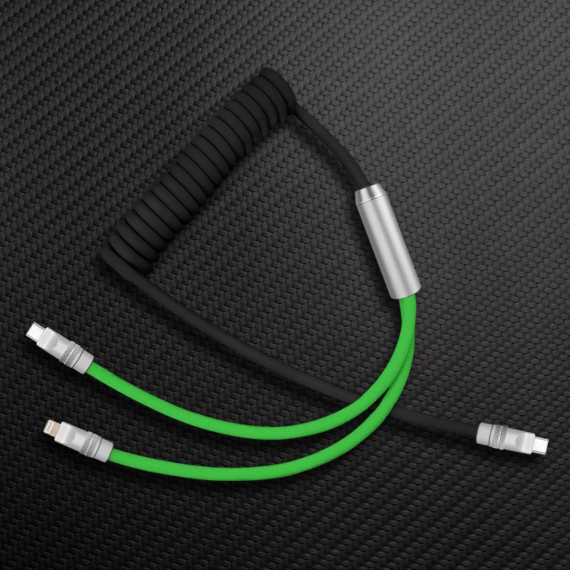 "Chubby Flex" 2 In 1 Spring ColorBlock Fast Charging Cable - Image 5