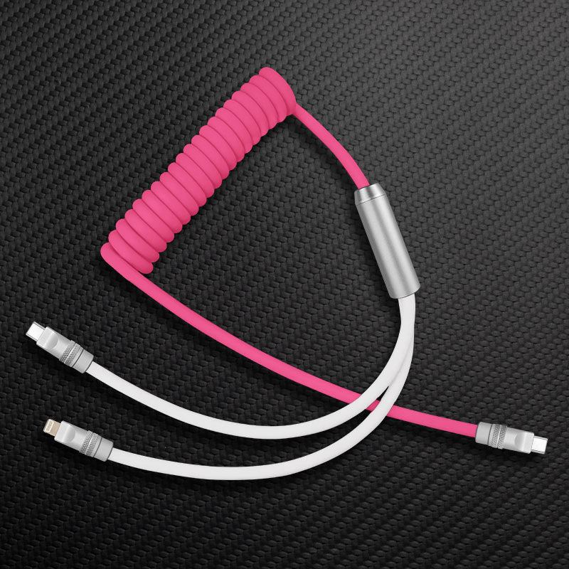 "Chubby Flex" 2 In 1 Spring ColorBlock Fast Charging Cable - Image 7