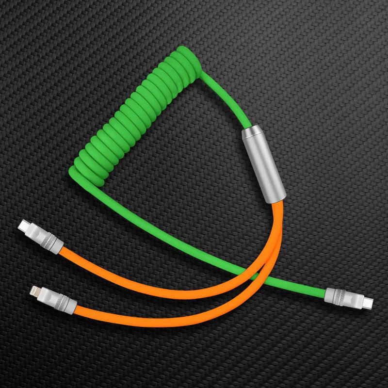 "Chubby Flex" 2 In 1 Spring ColorBlock Fast Charging Cable - Image 9