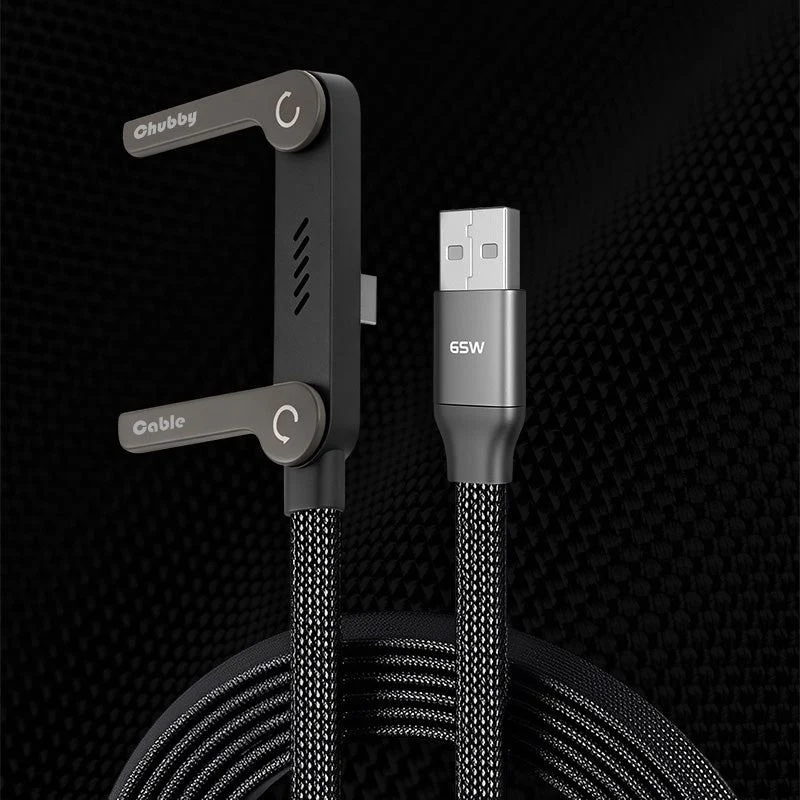 ChubbyCable StandLite™-  240W Braided Fast Charge Cable With Built-in Phone Stand - Image 10