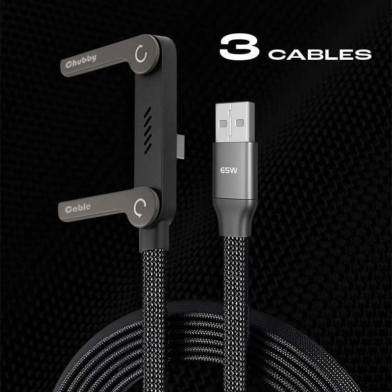 ChubbyCable StandLite™-  240W Braided Fast Charge Cable With Built-in Phone Stand - Image 12