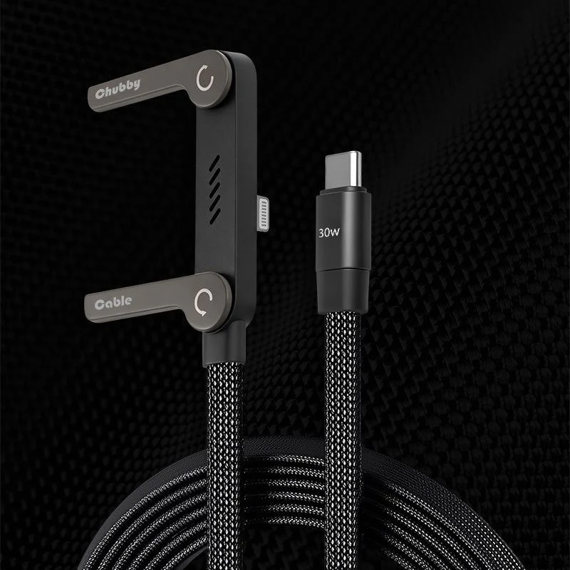ChubbyCable StandLite™-  240W Braided Fast Charge Cable With Built-in Phone Stand - Image 13