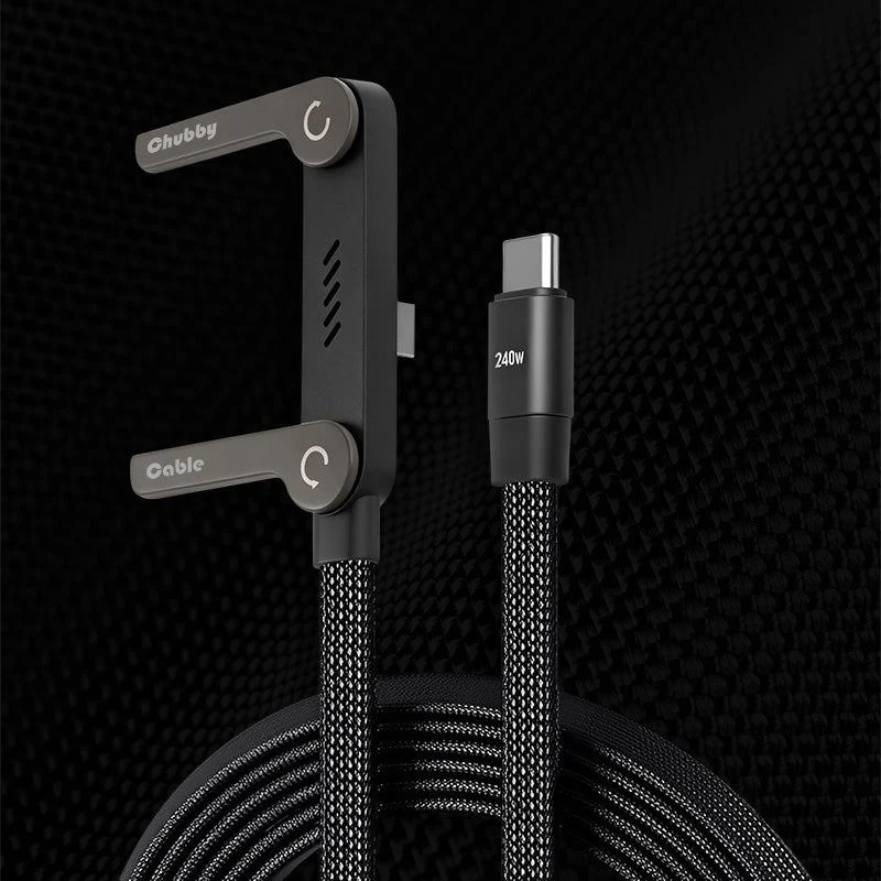 ChubbyCable StandLite™-  240W Braided Fast Charge Cable With Built-in Phone Stand - Image 7