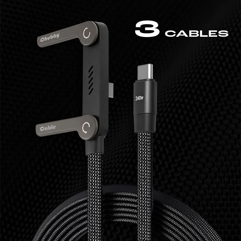 ChubbyCable StandLite™-  240W Braided Fast Charge Cable With Built-in Phone Stand - Image 9