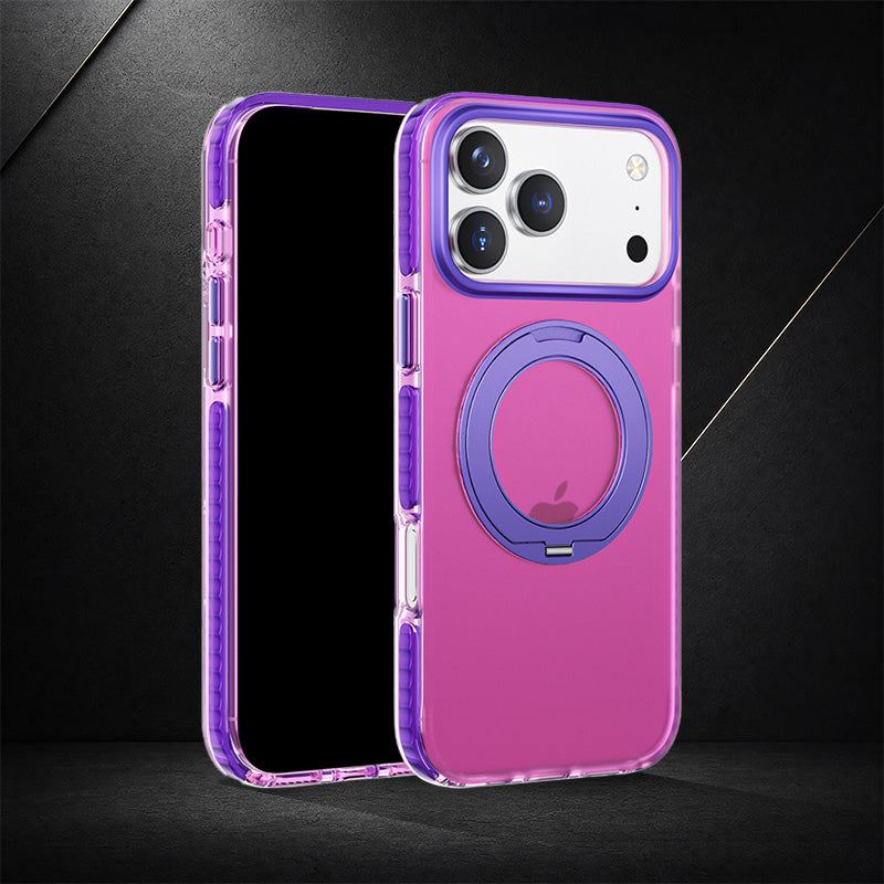 ChubbyArmor Splicing - Matte Color-Block with 360° Hidden Magnetic Stand Case For iPhone - Image 6