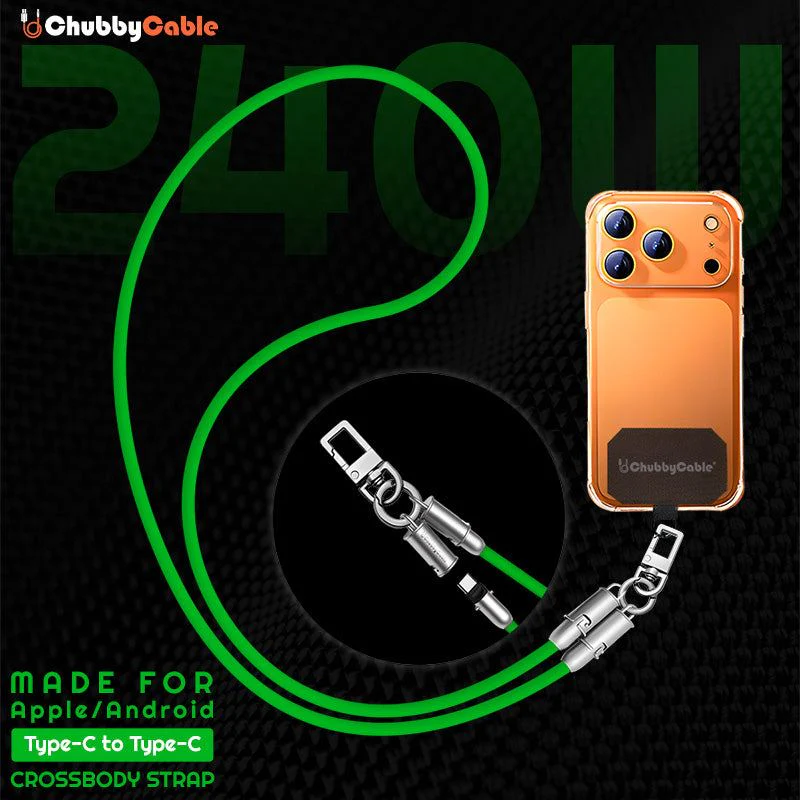 ChubbyCable Crossbody Strap - Anti-Theft Hang & Twist-to-Charge 240W LoopCharge Cable - Image 10