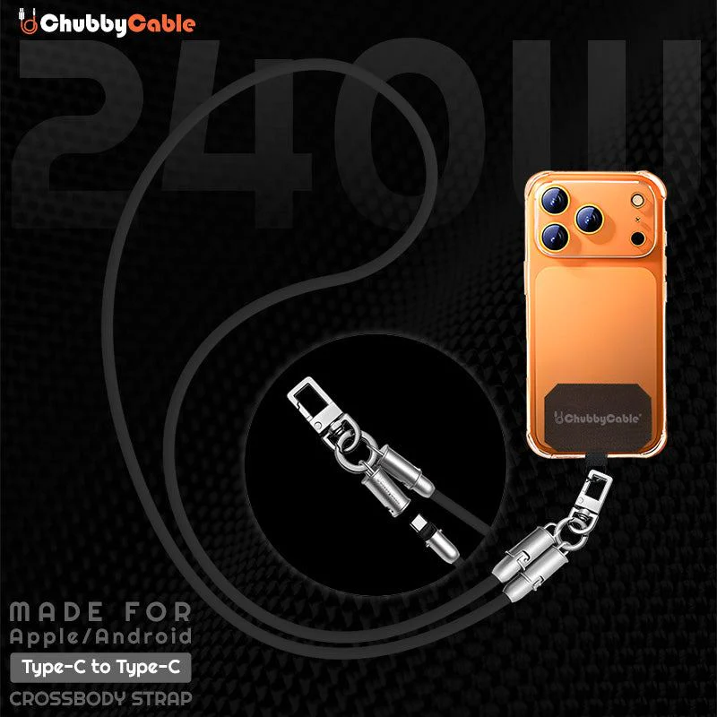 ChubbyCable Crossbody Strap - Anti-Theft Hang & Twist-to-Charge 240W LoopCharge Cable - Image 8