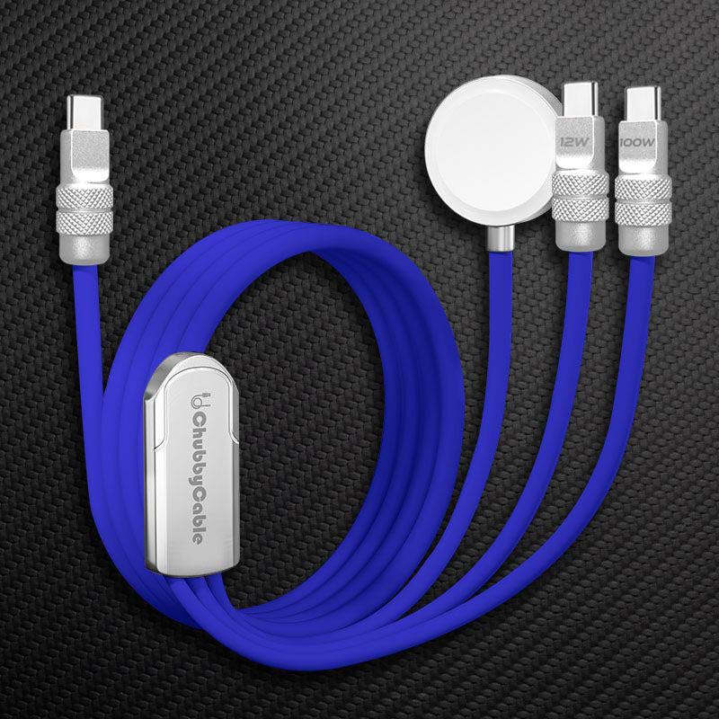 ChubbyCable Tri-Flex™  100W 3-in-1 Fast Charging Cable with Soft Silicone & Apple Watch Charger - Image 10