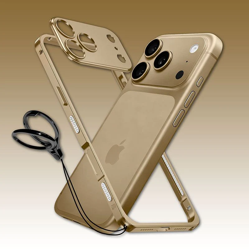 ChubbyArmor LiteGo - Ultra-Thin Metal Bumper Case With Lens Protector & GripRing Phone Stand For iPhone - Image 10
