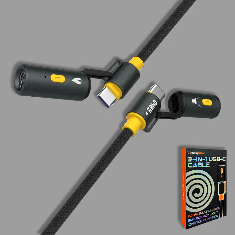 ChubbyWild 240W Rugged Charging Cable - Coil Ignite & Emergency Light, Outdoor Power Pro - Image 5