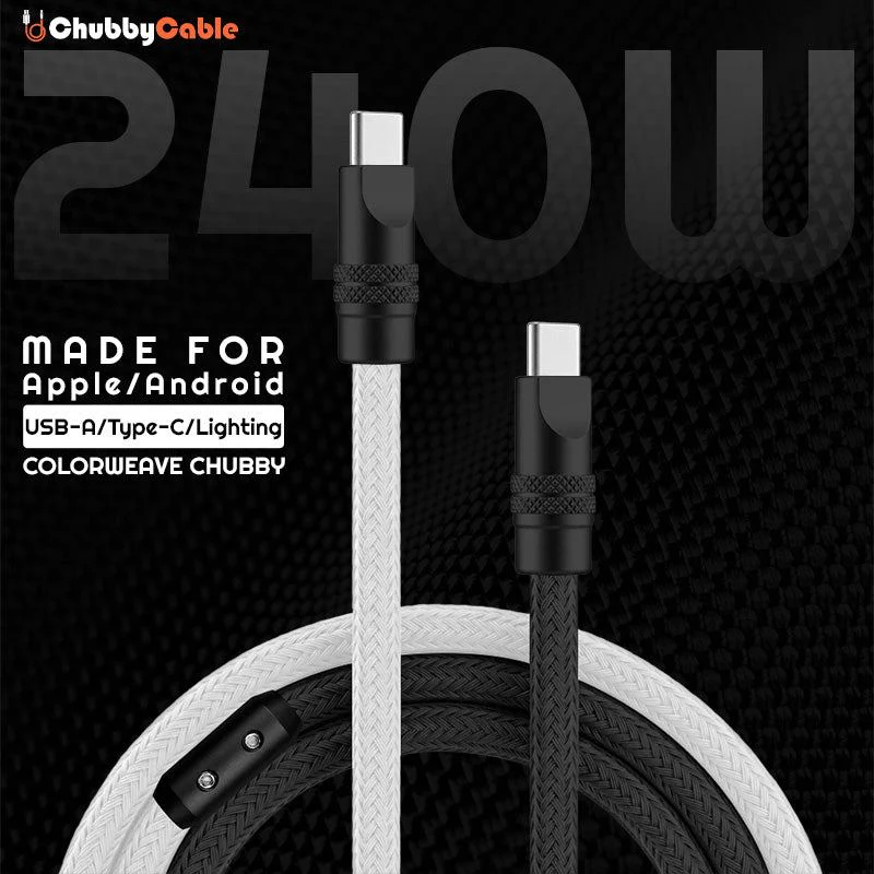 "ColorWeave Chubby" Vibrant Dual-Tone 240W Fast Charge Cable