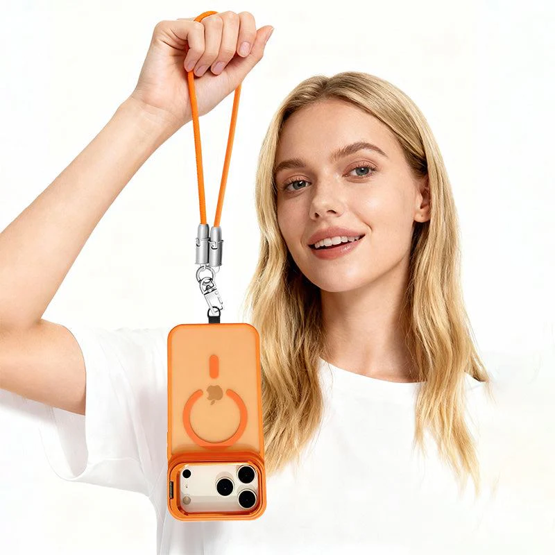 Metal Lens Bracket Phone Case For iPhone & Chubbycable Crossbody Strap Cable Combo - Image 2