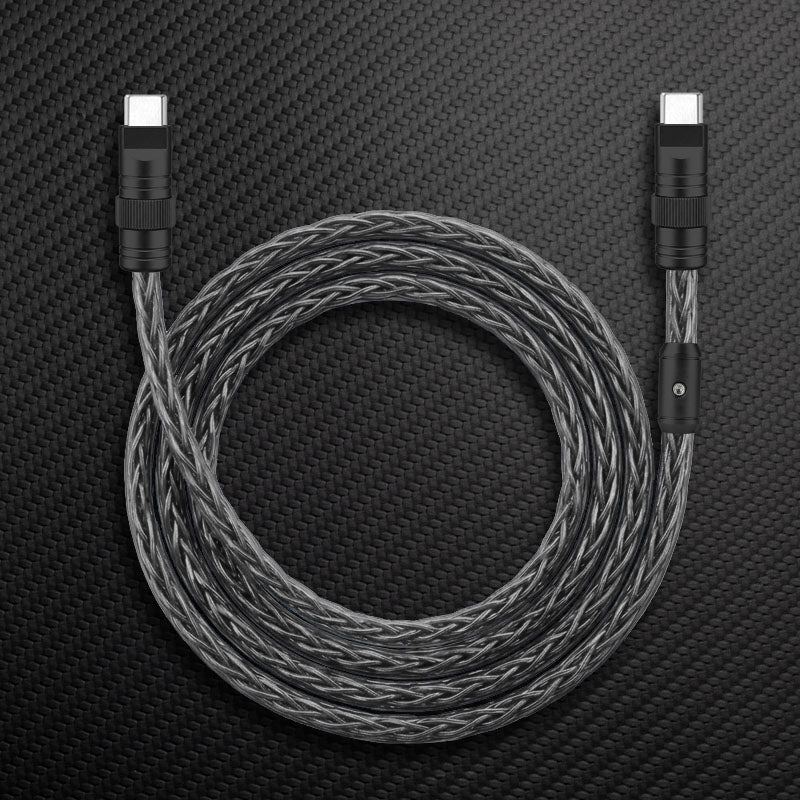 "Neon Chubby" 240W Braided Silver-Plated Fast Charging Cable - Image 11