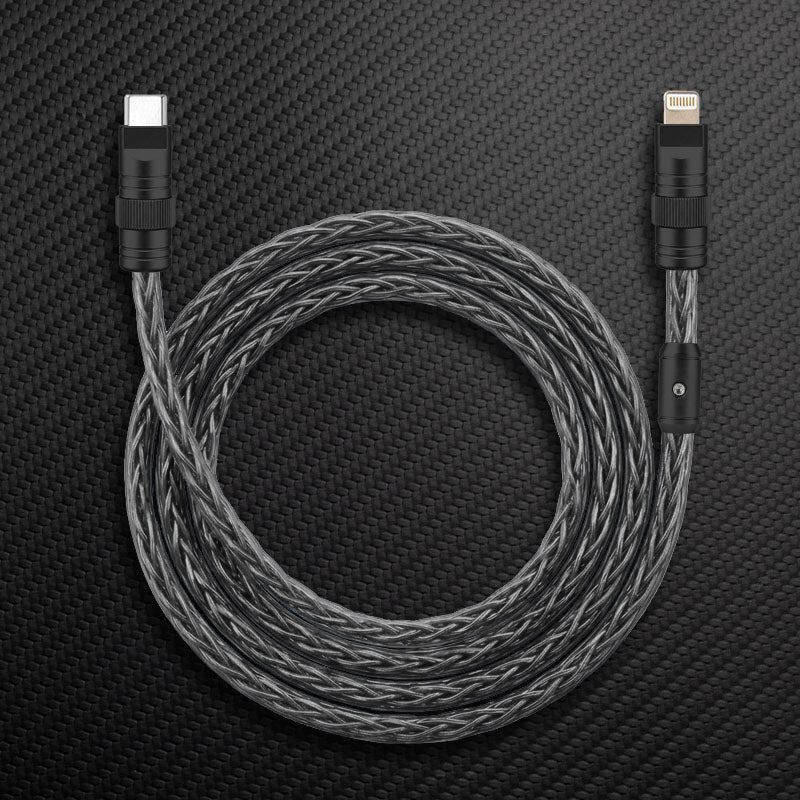 "Neon Chubby" 240W Braided Silver-Plated Fast Charging Cable - Image 12