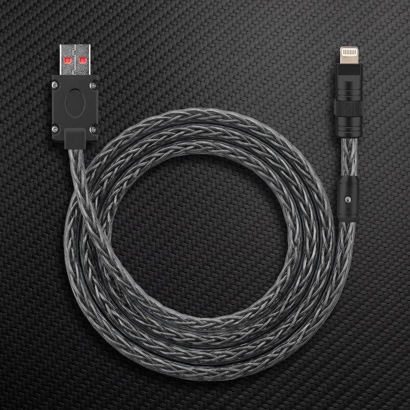 "Neon Chubby" 240W Braided Silver-Plated Fast Charging Cable - Image 14