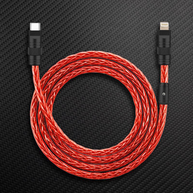 "Neon Chubby" 240W Braided Silver-Plated Fast Charging Cable - Image 15