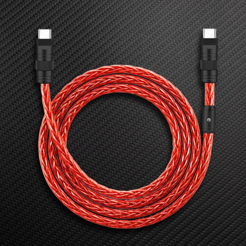 "Neon Chubby" 240W Braided Silver-Plated Fast Charging Cable - Image 16