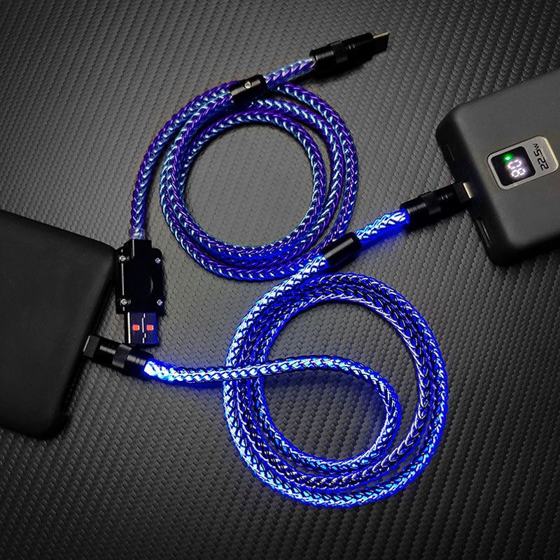"Neon Chubby" 240W Braided Silver-Plated Fast Charging Cable - Image 2
