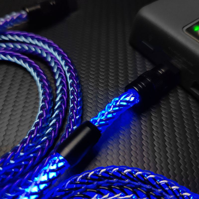 "Neon Chubby" 240W Braided Silver-Plated Fast Charging Cable - Image 4