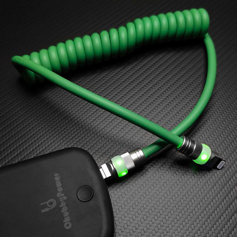 "Neon Chubby" Neon Glow Fast Charge Spring Cable with Gradient Illumination - Image 2
