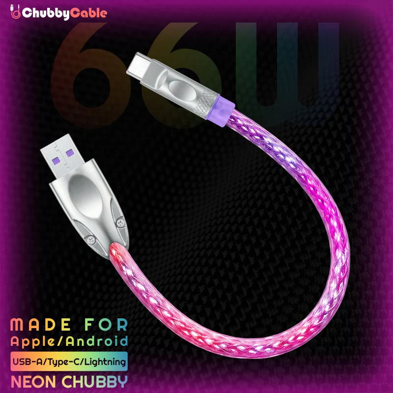 "Neon Chubby" Power Bank Friendly Color-Changing Luminous Cable