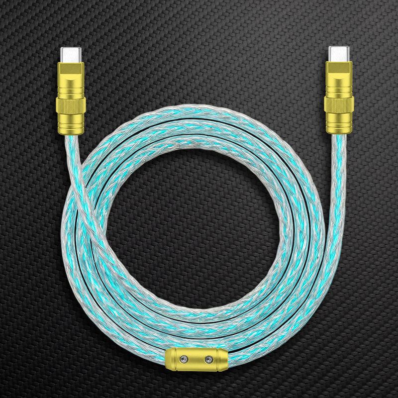 "Neon Chubby" RGB Illuminated Silver-Plated Fast Charging CarPlay Cable - Image 6