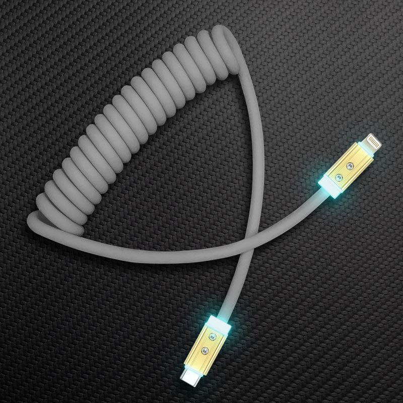"Neon Chubby" Spring Charge Cable With Gold-plated Design - Image 34