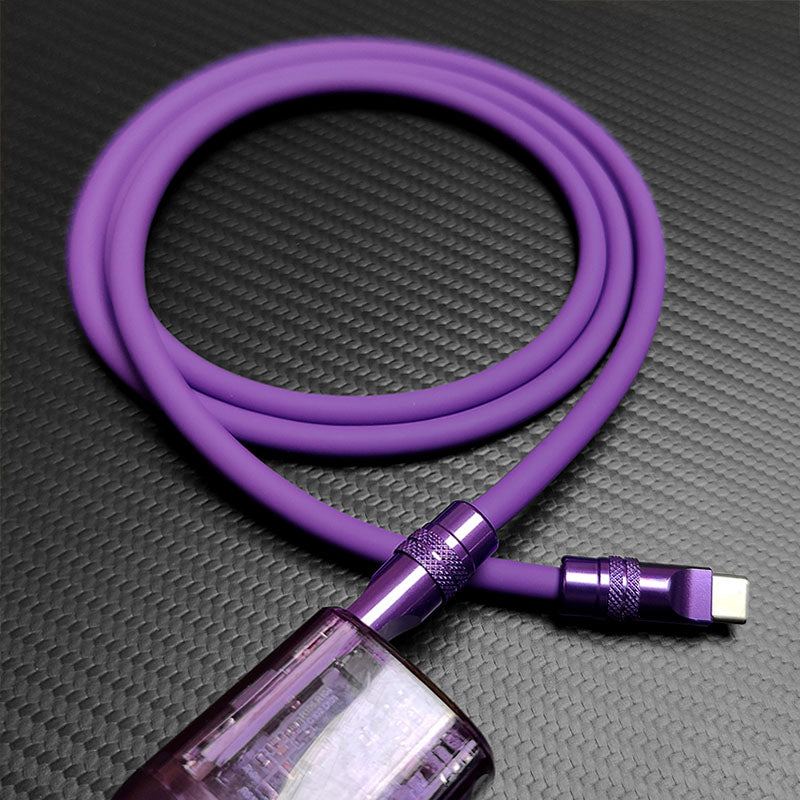 "TechnoGloss" 240W Reflective Shine Charge Cable (C+Lightning) - Image 3