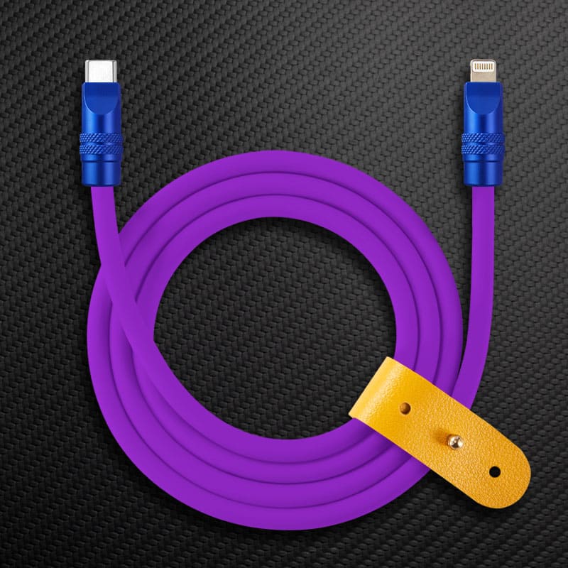 "TechnoGloss" 240W Reflective Shine Charge Cable (C+Lightning) - Image 48