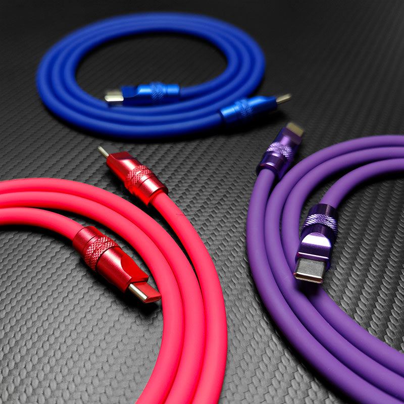 "TechnoGloss" 240W Reflective Shine Charge Cable (C+Lightning) - Image 5