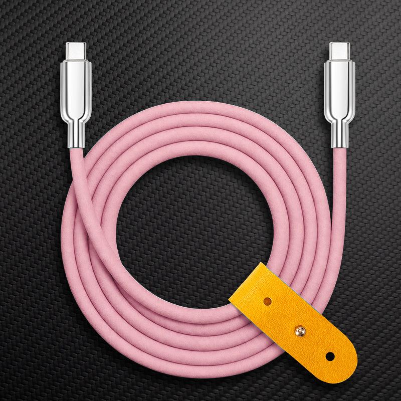 "Thin Chubby" 240W Grainy Texture Charging Cable With Mirrored Connector - Image 13