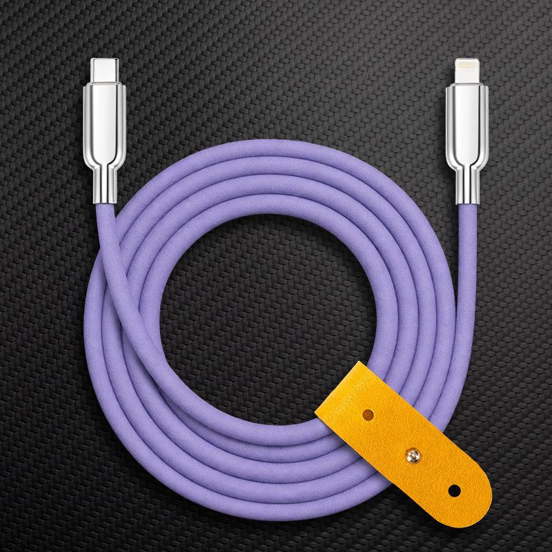"Thin Chubby" 240W Grainy Texture Charging Cable With Mirrored Connector - Image 7