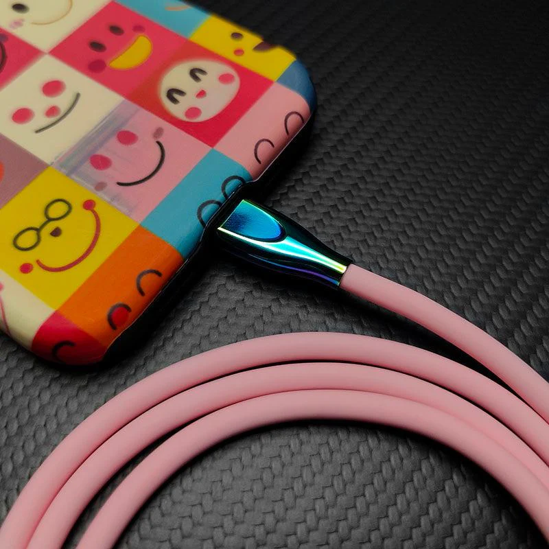 "Thin Chubby" 240W Liquid Silicone Charging Cable With Quenched Colored Connector - Image 2