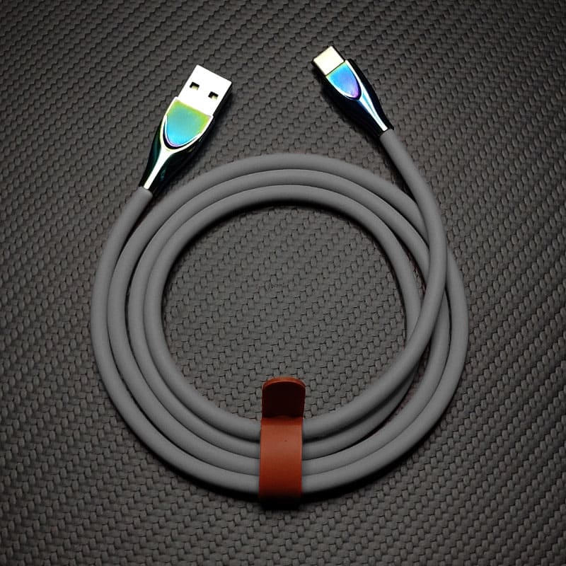"Thin Chubby" 240W Liquid Silicone Charging Cable With Quenched Colored Connector - Image 8