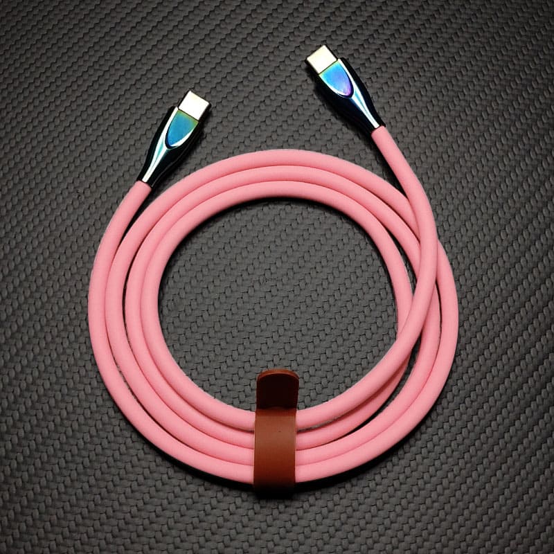 "Thin Chubby" 240W Liquid Silicone Charging Cable With Quenched Colored Connector - Image 9