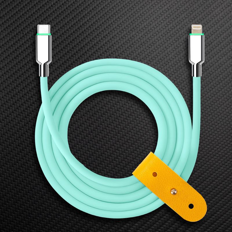 "Thin Chubby" 100W Smart Light Charging Cable With Mirrored & Frosted Connector - Image 16