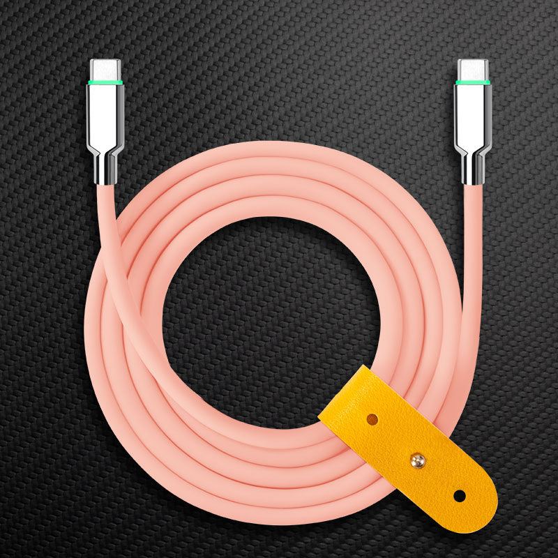 "Thin Chubby" 100W Smart Light Charging Cable With Mirrored & Frosted Connector - Image 19