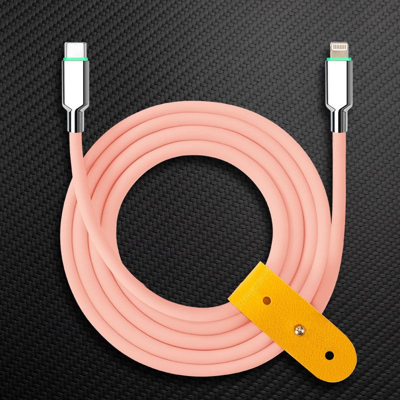 "Thin Chubby" 100W Smart Light Charging Cable With Mirrored & Frosted Connector - Image 21