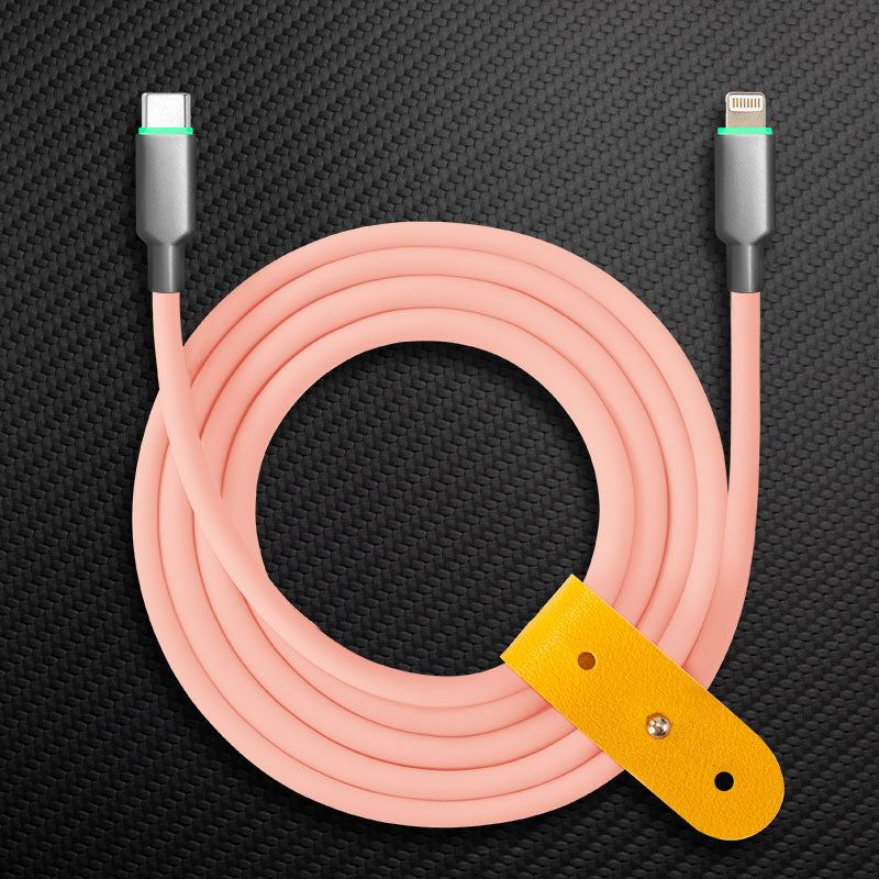 "Thin Chubby" 100W Smart Light Charging Cable With Mirrored & Frosted Connector - Image 37