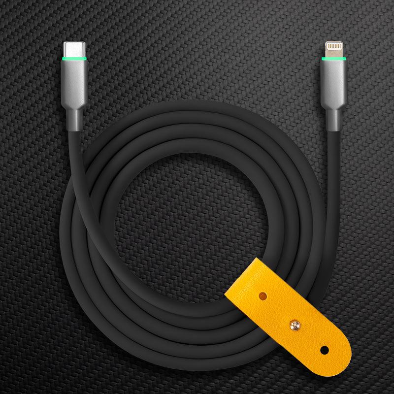 "Thin Chubby" 100W Smart Light Charging Cable With Mirrored & Frosted Connector - Image 9